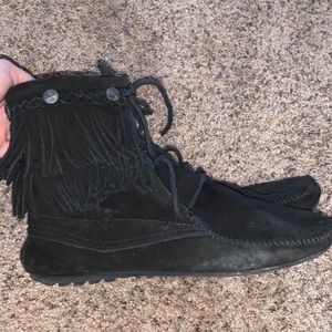 Black Minnetonka Booties